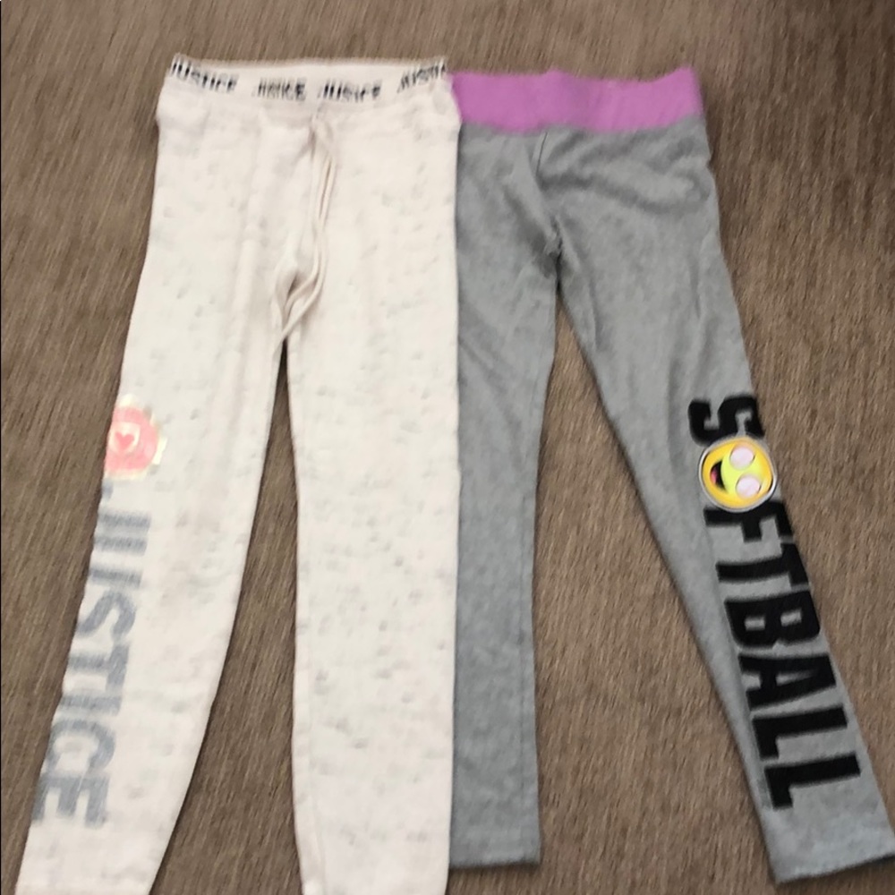 Two pairs of Justice long pants.